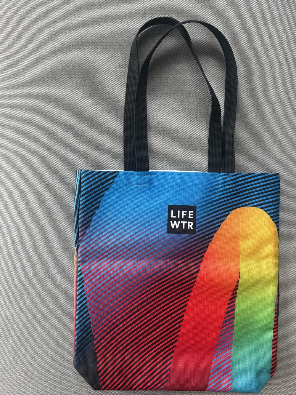 Multicolor LifeWtr Tote Bag with Black Handles